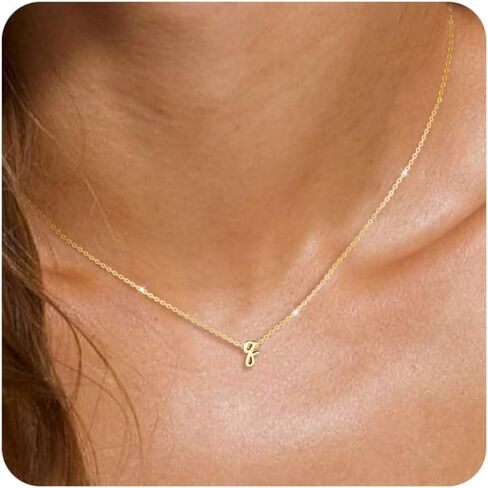 Initial Necklaces for Women Trendy, Dainty Gold Letter Necklace Tiny A-Z Pendant, 14K Gold Plated Cute Personlized Name Chain Gold Jewelry Necklace for Women Gift in Kuwait