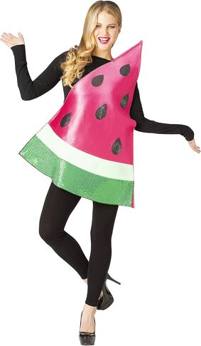 Rasta Imposta Halloween Costume Watermelon Fruit Slice, Front Print Tunic, Adult One Size Fits Most in Saudi Arabia