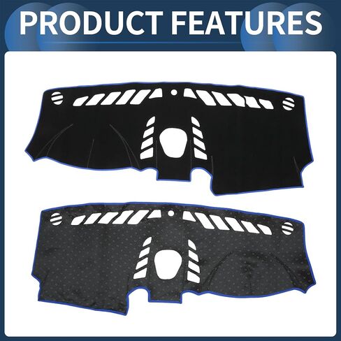 Dash Cover, Center Console Non-Slip Dashboard Carpet Mat for Porsche Cayenne 2011-2015 High Configuration Polyester Black Blue,1Pc in Saudi Arabia