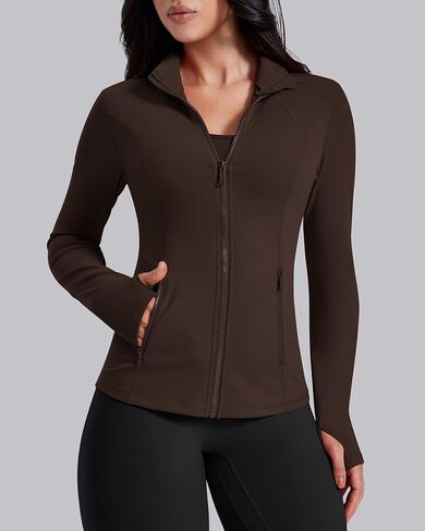 AVGO Womens Workout Jackets Lightweight Athletic Zip Up Jacket Slim Fit Running Gym Top with Pockets & Thumb Holes in Kuwait