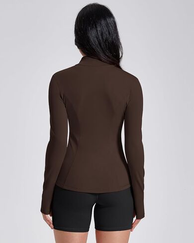 AVGO Womens Workout Jackets Lightweight Athletic Zip Up Jacket Slim Fit Running Gym Top with Pockets & Thumb Holes in Kuwait