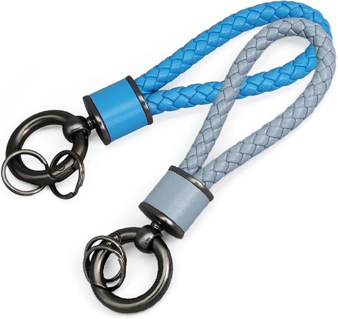 XIMEO Lanyard Keychain Strap - سلسلة مفاتيح مضفرة من جلد البولي يوريثان مع حلقة لمفاتيح السيارة، ومفاتيح المنزل، والحقائب، والاستخدام اليومي in Kuwait