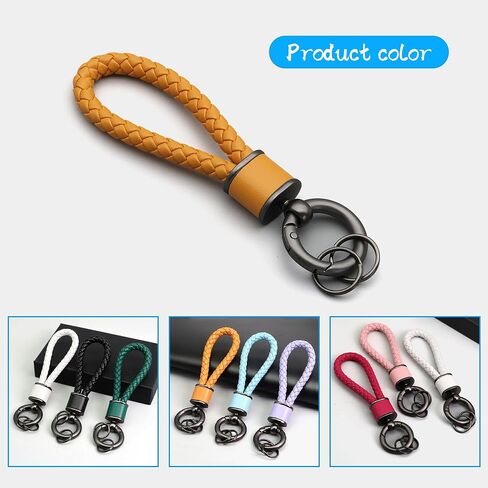 XIMEO Lanyard Keychain Strap - سلسلة مفاتيح مضفرة من جلد البولي يوريثان مع حلقة لمفاتيح السيارة، ومفاتيح المنزل، والحقائب، والاستخدام اليومي in Kuwait
