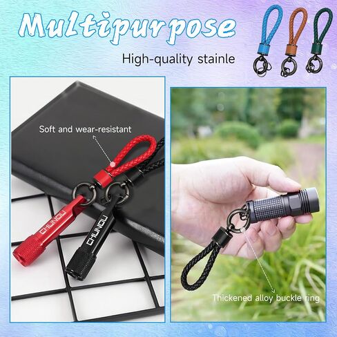 XIMEO Lanyard Keychain Strap - سلسلة مفاتيح مضفرة من جلد البولي يوريثان مع حلقة لمفاتيح السيارة، ومفاتيح المنزل، والحقائب، والاستخدام اليومي in Kuwait