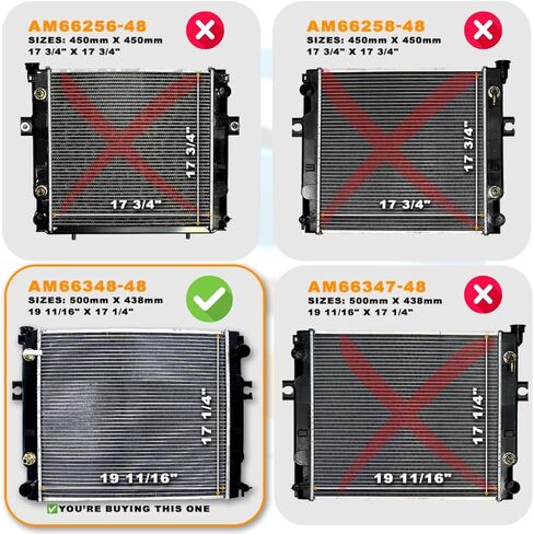 استبدال المبرد متوافق مع Toyota Forklift Radiator 1990-2011 OEM 16410U220071؛ 16410U220171; 16450-30521-71 7FGCU25 - الحجم 17 3/4 بوصة × 17 3/4 بوصة - AM Worldwide AM66258 in Kuwait
