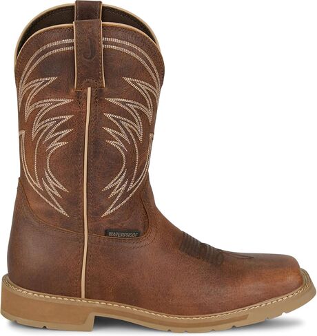 Justin Daywork 11" Waterproof Men's Leather Work Boots with Durable Slip-Resistant Sole, Safety Toe, Comfortable Fit in Saudi Arabia