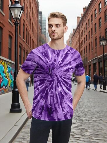 Goodstoworld Men’s Tie-Dye Short Sleeve Colorful T-Shirt in Saudi Arabia