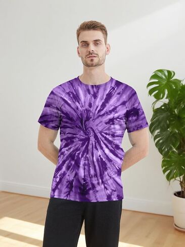Goodstoworld Men’s Tie-Dye Short Sleeve Colorful T-Shirt in Saudi Arabia