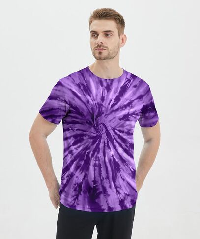Goodstoworld Men’s Tie-Dye Short Sleeve Colorful T-Shirt in Saudi Arabia