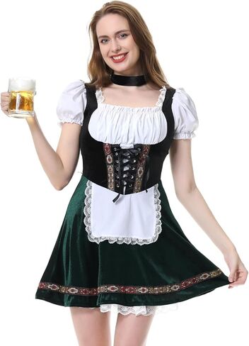 LMYOVE Ladies' German Beer Festival Costumes Bavarian Oktoberfest Puff Sleeve Velvet Adult German Dresses in Saudi Arabia