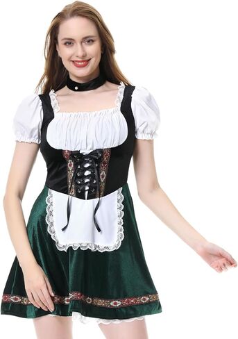 LMYOVE Ladies' German Beer Festival Costumes Bavarian Oktoberfest Puff Sleeve Velvet Adult German Dresses in Saudi Arabia