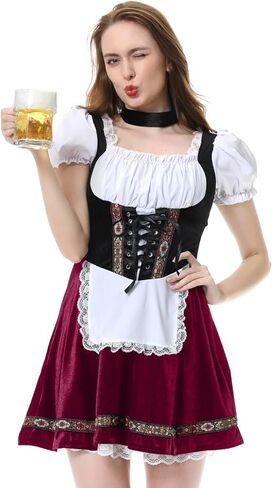 LMYOVE Ladies' German Beer Festival Costumes Bavarian Oktoberfest Puff Sleeve Velvet Adult German Dresses in Saudi Arabia