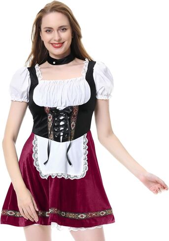LMYOVE Ladies' German Beer Festival Costumes Bavarian Oktoberfest Puff Sleeve Velvet Adult German Dresses in Saudi Arabia