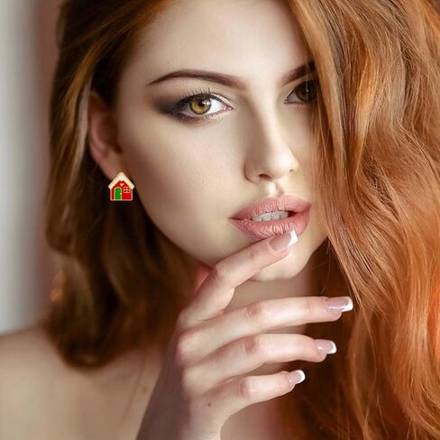 Christmas Bow Earrings for Women Xmas Earring Red Ball Bow Earrings Christmas New Year Red Earrings in Kuwait