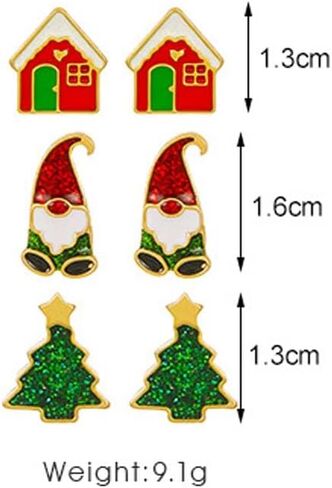 Christmas Bow Earrings for Women Xmas Earring Red Ball Bow Earrings Christmas New Year Red Earrings in Kuwait