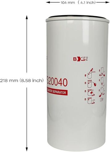 فلتر الوقود فاصل المياه يدور على FS20040 متوافق مع مساكن راكور الشاحنات الدولية LT HX HV RH Prostar Late 9900 لـ Cummins 2611236C1 WF10006 P551839 BF46018-O in Saudi Arabia