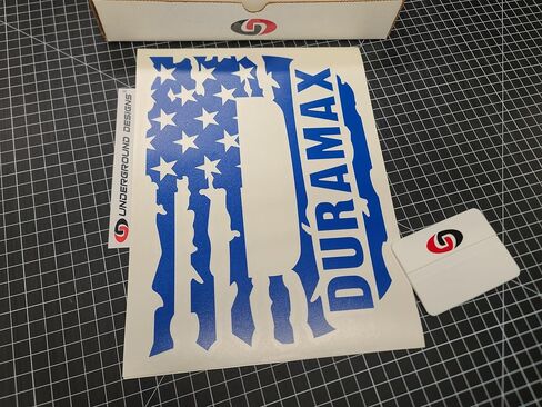 Duramax Decals 12" American Flag Truck Rear Window Stickers Fits 6.6L Diesel Silverado Sierra 2500 3500 Select Color: (Gloss White) in Saudi Arabia