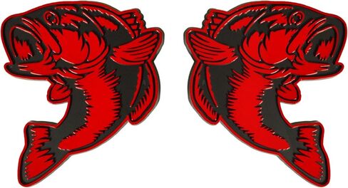 Bass Emblem 3D Fish Badge – Custom Car Sticker for Car, Truck, SUV, Trunk, Hood, Fender – Set of 2 (Chrome) in Kuwait