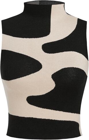 CIDER Knitted Zebra Stripe Sleeveless Crop Top in Saudi Arabia