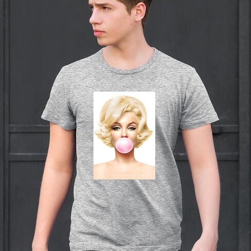 Ms. Monroe Pink Bubble Gum American Icon Mens T-Shirt, Soft Cotton, Graphic Tee in Saudi Arabia