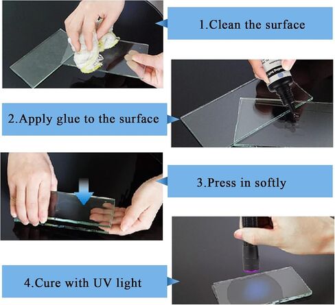 EDSRDXS UV Bonding & Welding Glue Glue Kit UV Super Bonding Glue و Hard Glue مع الضوء الأسود ، وتجفيف سريعًا للربط الزجاجي ، والمعادن ، والبلاستيك 2 حزمة كل 0.7 أوقية (20 مل × 2PACK) in Kuwait
