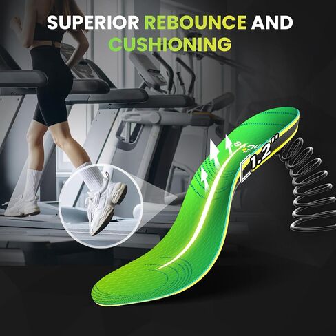 Lightweight Running Sport Insoles for Men Women - Welnove Shock Absorption and Cushioning Shoe Insert for Active Lifestyle - Planter Facetious Support Inserts,Plantillas para Zapatos de Mujer - L in Saudi Arabia