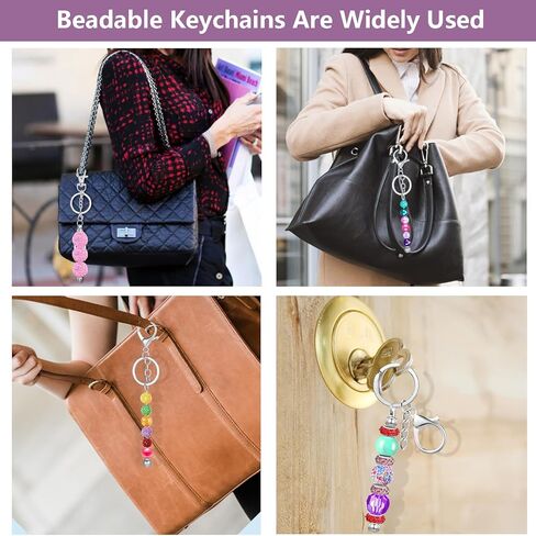 30 Pcs Beadable Keychains Bars, Beaded Keychains Bulk DIY Keychain Bar Blank Keychains Kit Bead Keychain Making Kit Keychain Bars for Beads DIY Keychains Crafts Supplies Gift in Saudi Arabia