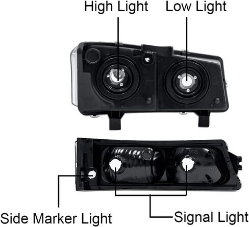 PIT66 Headlights Assembly, Compatible with 2003-2006 Chevy Silverado 1500 2500 3500 HD Models/03-06 Avalanche 1500 2500(Fit No Cladding only) Clear Lens Chrome Housing Amber Corner in Saudi Arabia