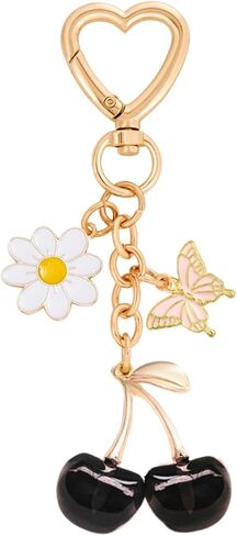 Cute Cherry Keychain Bag Charm for Women Bag Decor Gift for Holiday Birthday Christmas in Saudi Arabia