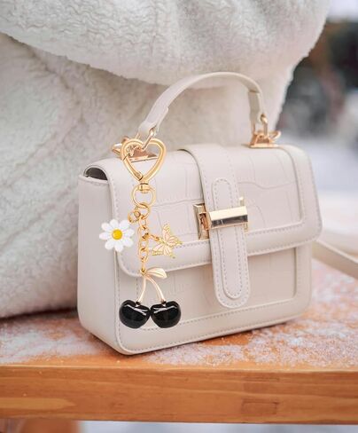 Cute Cherry Keychain Bag Charm for Women Bag Decor Gift for Holiday Birthday Christmas in Saudi Arabia