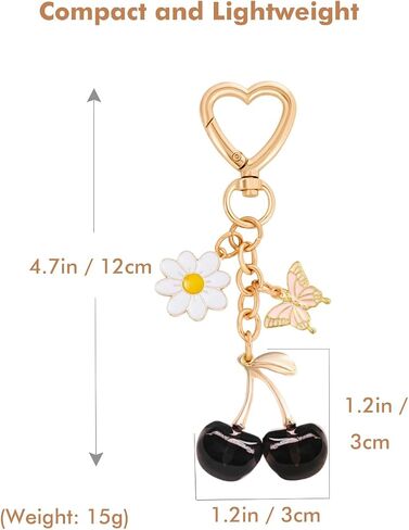 Cute Cherry Keychain Bag Charm for Women Bag Decor Gift for Holiday Birthday Christmas in Saudi Arabia