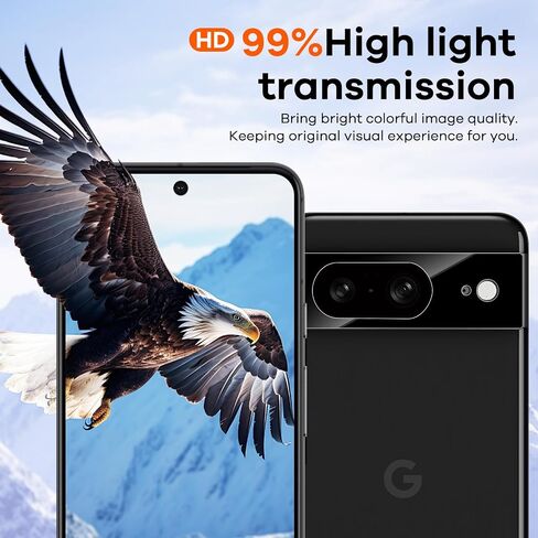 4+4 Pack Screen Protector & Phone Lens Camera Protector for Google Pixel 7, 9H Tempered Glass Cell Phone Protector, Anti-Fingerprint Phone Camera Case, Bubble Free Installation in Kuwait