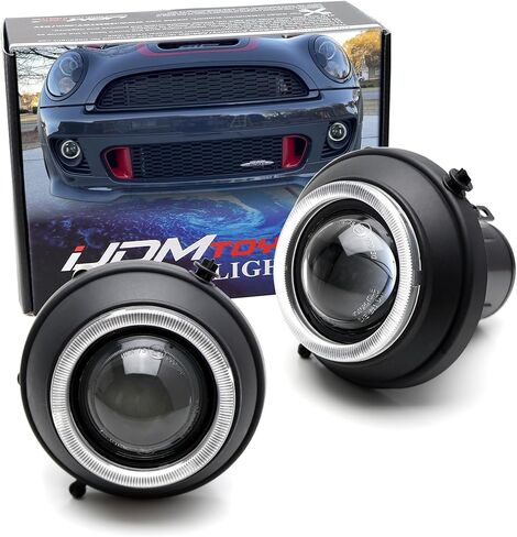 iJDMTOY استبدال مباشر لعدسات العرض الضوئية لمصابيح الضباب المتوافقة مع Mini Cooper 2007-14/15 R55 R56 R57 R59 R60 R61 (جيد مع جميع مصادر الضوء، المصابيح غير متضمنة) in Saudi Arabia