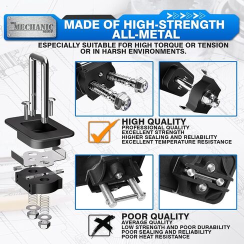 TMS Tie Down Anchor قابل للسحب على الجانب العلوي من سرير الشاحنة على شكل حرف D متوافق مع 1998-2016 Ford F-150 F-250 F-350 Super Duty، 1999-2013 Chevy Silverado & GMC Sierra 1500 2500 3500، حزمة من 4 in Kuwait