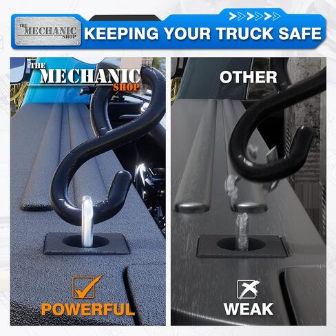 TMS Tie Down Anchor قابل للسحب على الجانب العلوي من سرير الشاحنة على شكل حرف D متوافق مع 1998-2016 Ford F-150 F-250 F-350 Super Duty، 1999-2013 Chevy Silverado & GMC Sierra 1500 2500 3500، حزمة من 4 in Kuwait