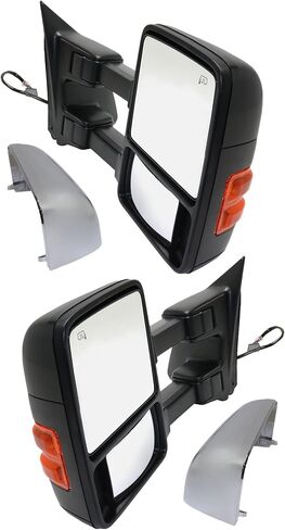 Garage-Pro Driver & Passenger Side Power Heated Towing Mirrors for Ford F-250 F-350 Super Duty 2011-2016 Power Fold With Signal Light & Memory; Without Blind Spot Monitor Auto Extend with 2 Caps in Saudi Arabia