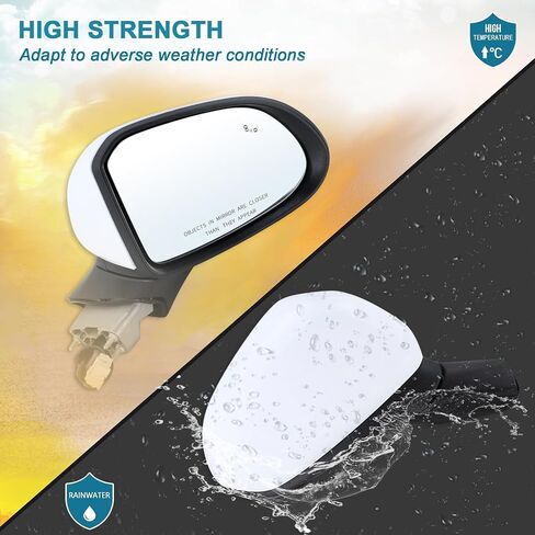Right Passenger Side Mirror Compatible With 2019 2020 2021 2022 2023 Hyundai Santa Fe With Manual Folding Power Glass Blind Spot Black Replace#87620-S2010(5Pins) in Saudi Arabia