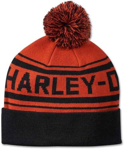 Harley-Davidson Combustion Men's Pom Beanie Cap - Vintage Orange, 97658-24VM in Saudi Arabia