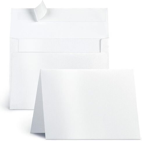 Cream Blank Cards and Envelopes, Goefun 5x7 Folded Ivory Cardstock and A7 Envelopes Self Seal 100 Pack for Wedding, Invitations, DIY Greeting Cardstock, Thank You Cards & All Occasion in Saudi Arabia