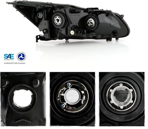 AKKON - Fits 2016-2017 Honda Accord LX 4Door Sedan [Halogen Type] Projector Headlight Chrome Headlamp Driver Left Side in Saudi Arabia