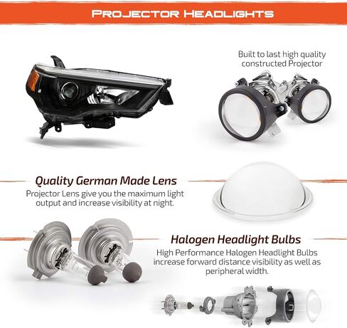 AKKON - For 2014-2024 Toyota 4Runner OE Factory Style Projector Headlights Assembly - Black Housing in Saudi Arabia