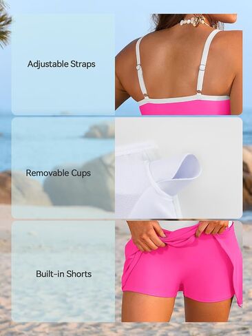 SHEKINI High Wasited Bikini Sets for Women Push up Swimwear with Split Bikini Skirt Two Piece Bathing Suits Swimsuit in Saudi Arabia
