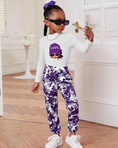 Girls 2 Piece Outfit Sweatsuits Tie Dye Clothes Set Long Sleeve Sweatshirts Sweatpants Athletic Tracksuit 4-13Y in Kuwait