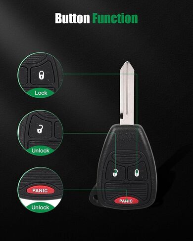 SCITOO Key Fob Keyless Entry 2004-2006 for Chrysler for Pacifica 3.5L, 2004-2007 for Chrysler for Town & Country 3.3L, 2004-2007 for Dodge for Grand Caravan 3.3L M3N5WY72XX (1 PCS) 3 buttons 315Mhz in Saudi Arabia