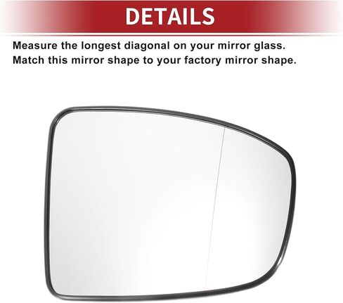 ACROPIX Car Rearview Right Passenger Side Mirror Glass for Infiniti QX50 QX70 2013-2016 with Backing Plate - Pack of 1 in Saudi Arabia