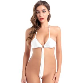 DeSeeni Women Slingshot Micro Mini Swimsuit Strappy One Piece Swimwear Sexy Minimum Coverage Bikini Set