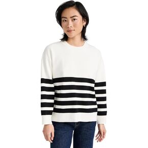 English Factory Women's Stripe Round Neck Sweater