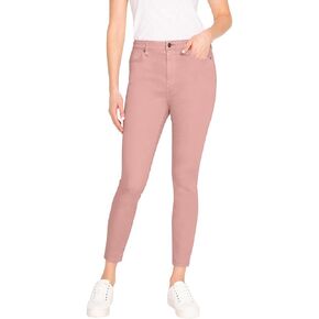 Buffalo David Bitton Women's High Rise Soft Stretch Ankle Skinny Jeans, Havana (French Pink, 16)