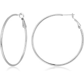Stainless Steel Hoop Earrings,316L Steel Hoop Earrings for Women Size from Size 20mm to 60mm