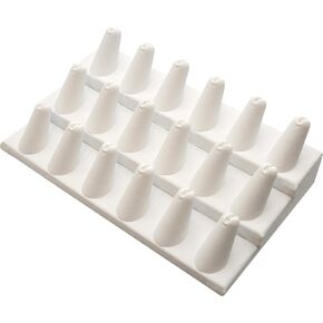 Ring Jewelry Display 18 Finger White Leather Fixture